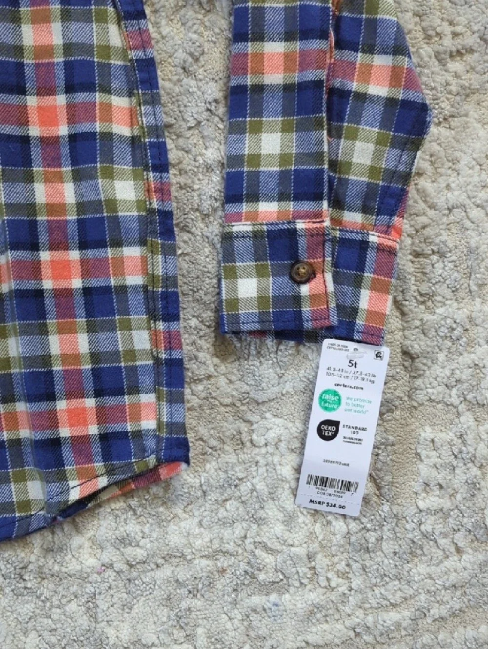 NWT Carter's Plaid Button-Down Shirt Size 5T